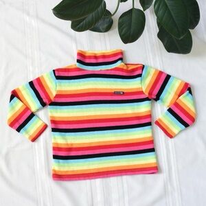 Rainbow stripe turtleneck sweater